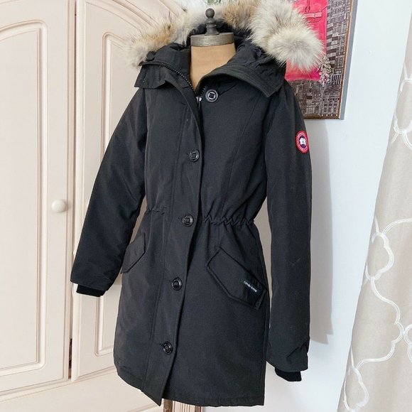 🔥Host Pick‼️Canada Goose Fur-Trim Hooded Black S - Picture 2 of 12